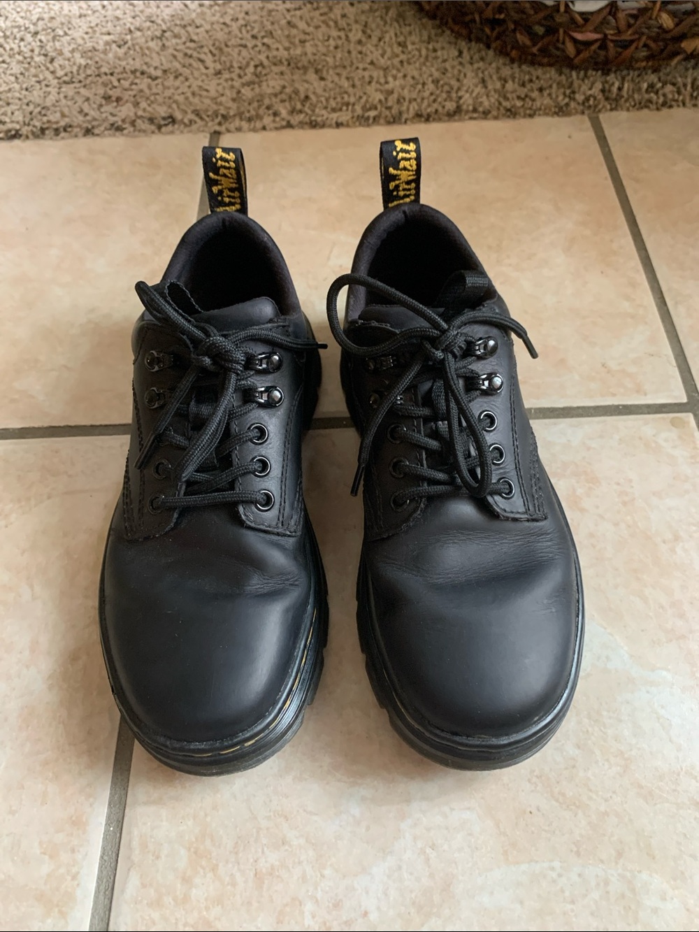 Dr. Martens Reeder Black Leather Chunky Oxfords